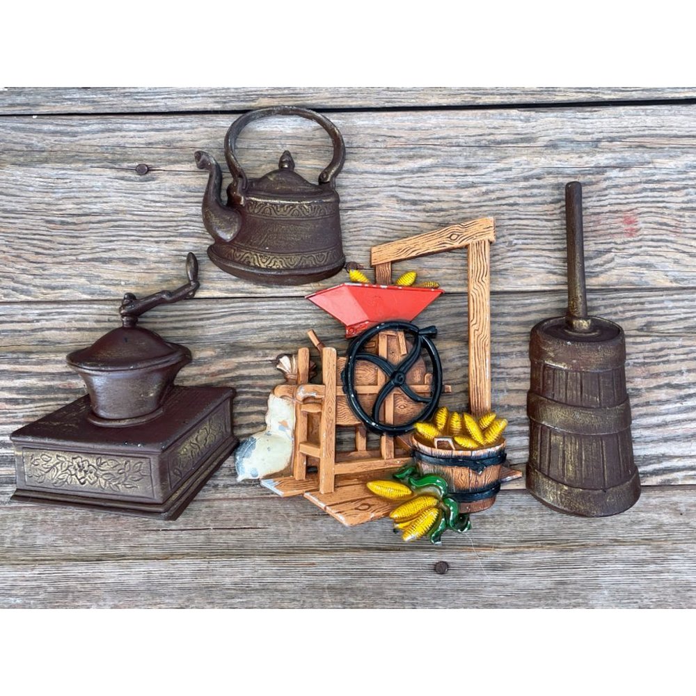 Vintage Cast Metal Kitchen Wall Decor Farmhouse Chippy